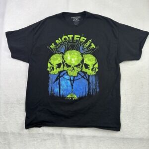 2022 Knotfest Slipknot Finland Black Short Sleeve Graphic Band Shirt Men's 2XL